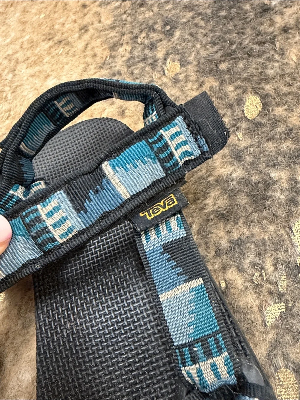Teva mens Blue Patterned Sport Sandals | size 7